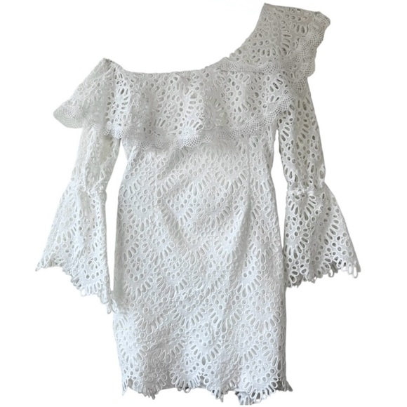 Ina Dresses & Skirts - INA EYELET / LACE ONE - SHOULDER BRIDAL DRESS